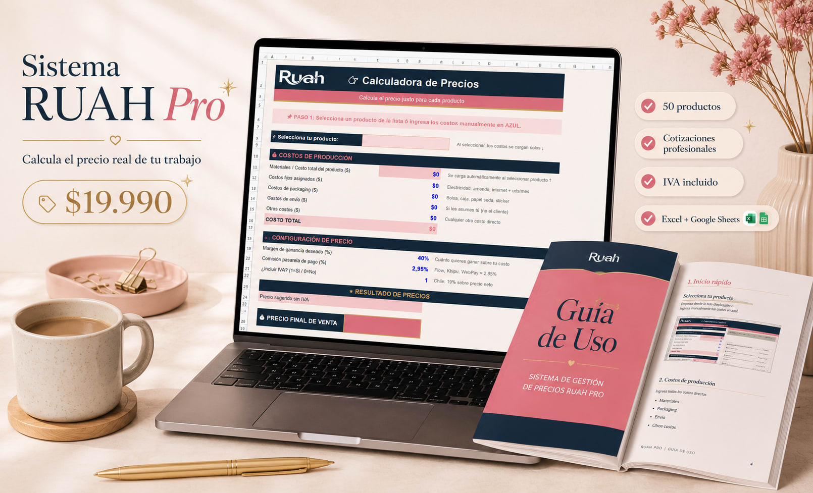 Calculadora de Precios para Emprendedoras | Sistema RUAH Pro 1v