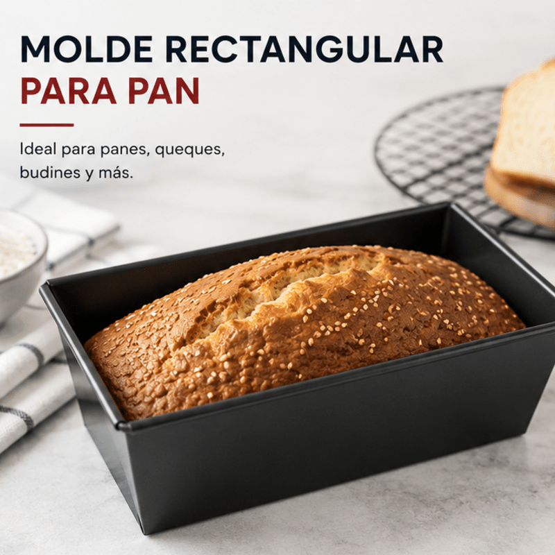 Molde rectangular para pan de aluminio 