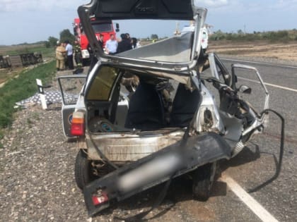 В Астрахани из-за бокового ветра «Ока» врезалась в грузовик, погибла женщина