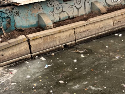 Мороз сковал астраханские водоёмы вместе с мусором