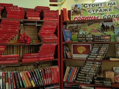 Книжная инсталляция ко Дню защитника Отечества оформлена в приволжской библиотеке