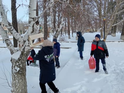 Учащиеся енотаевской школы изготовили кормушки для птиц