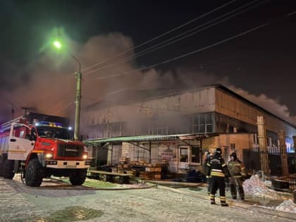 Около полуночи в Астрахани загорелись торговые павильоны Татар-базара. Видео