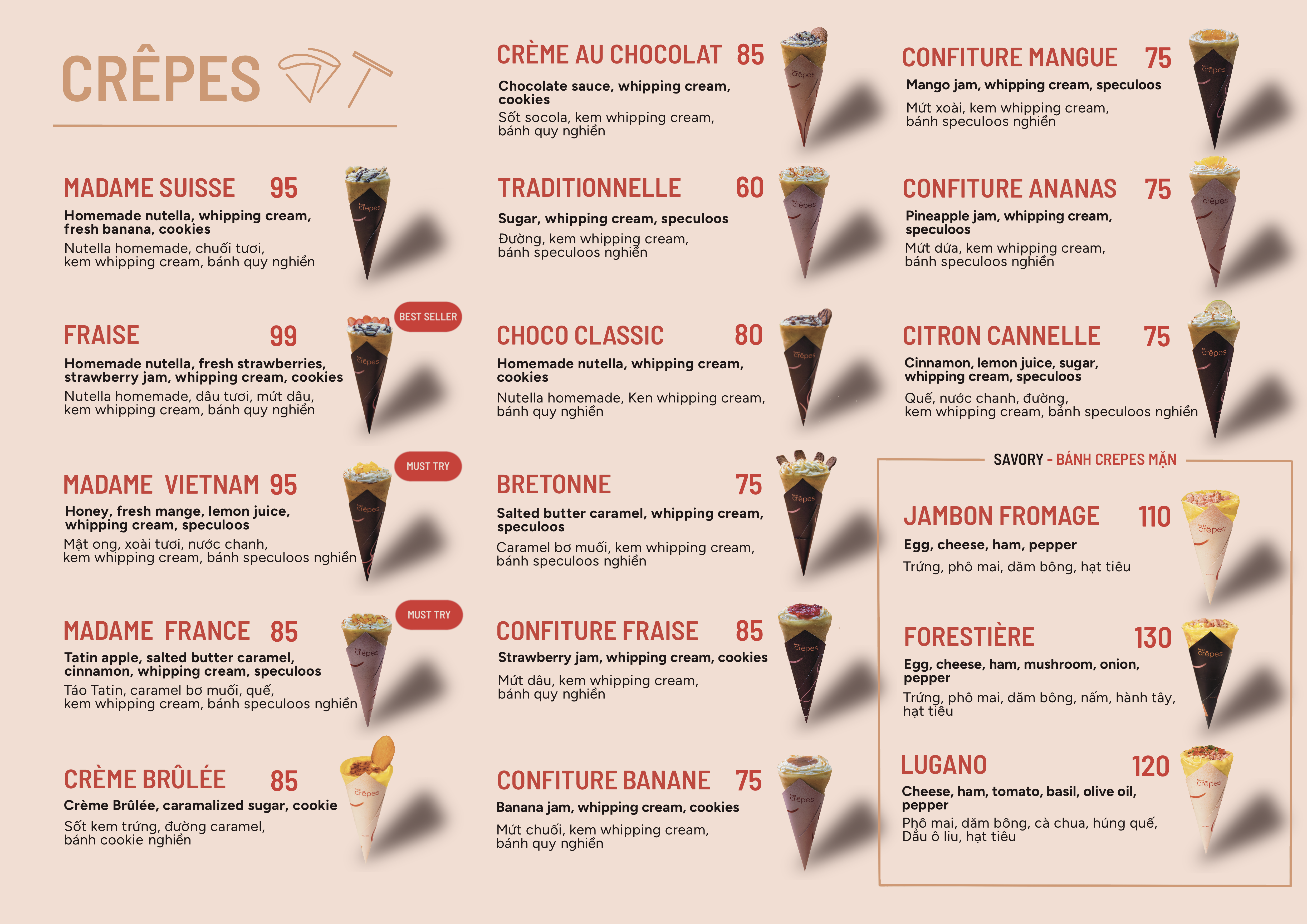 Menu HOP! Crêpes - Desktop