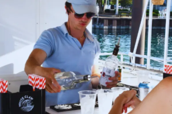 Gourmet dining on yacht