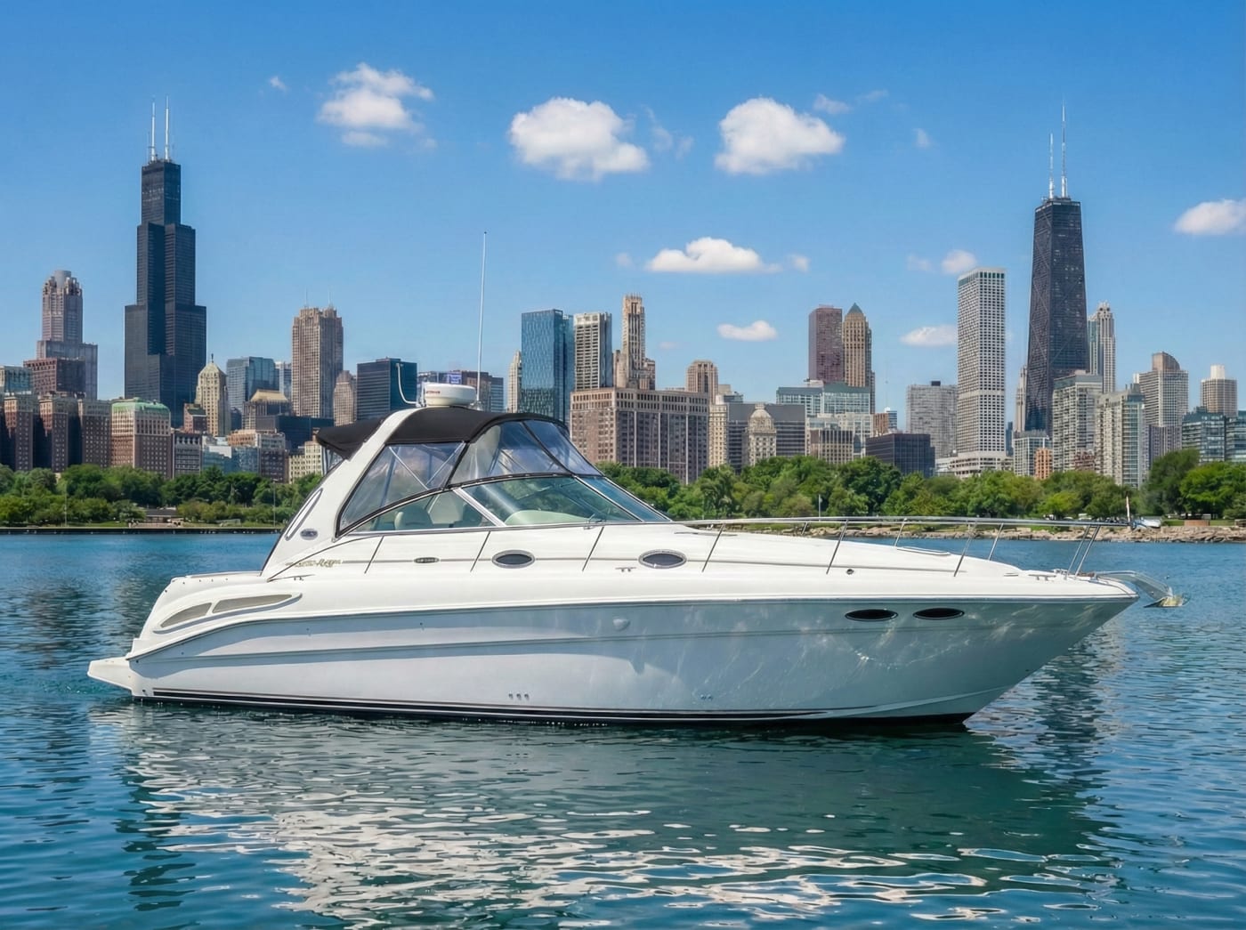 rent a 37ft Sea Ray Sundancer Yacht for a luxury boat rental in chicago