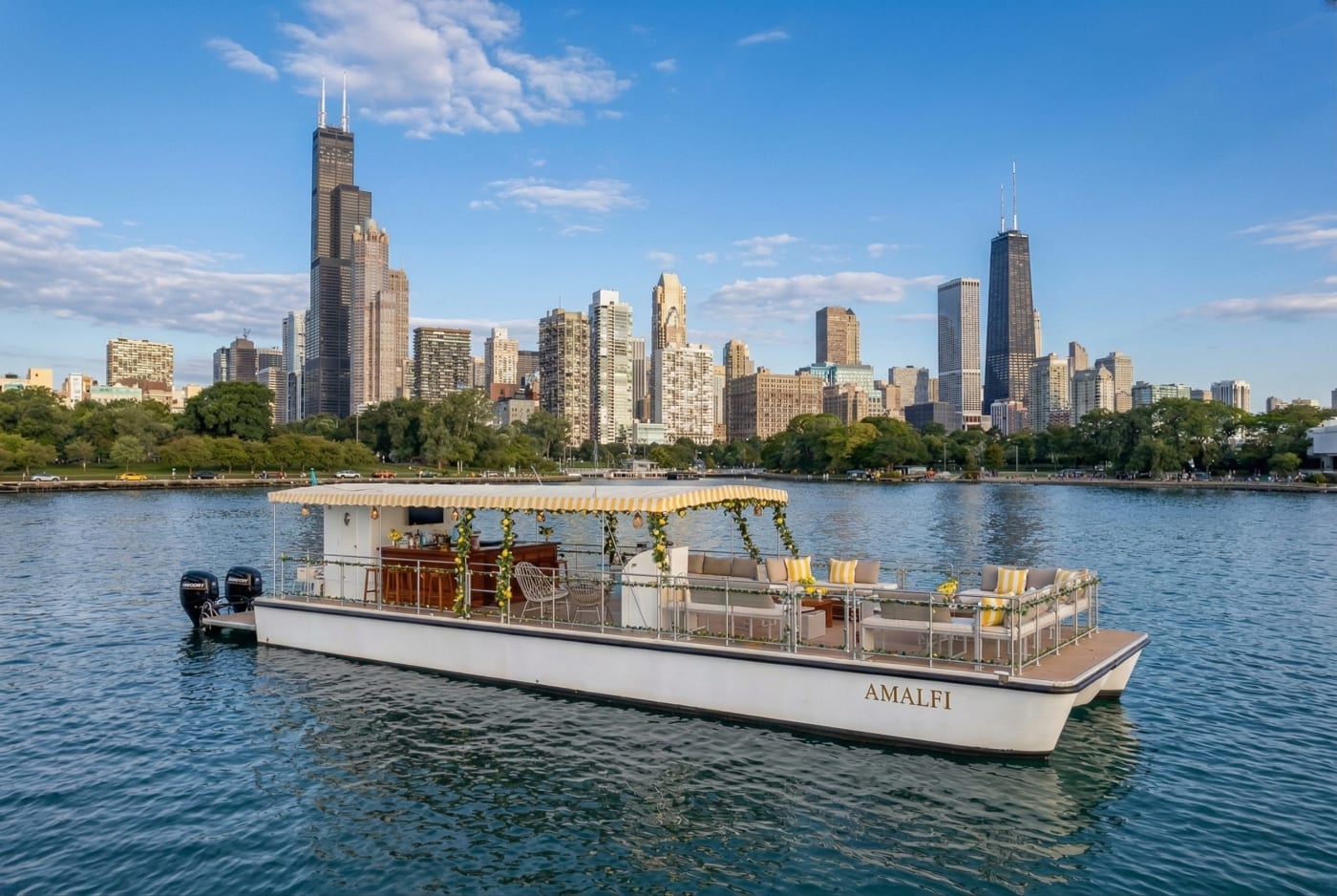 rent a 78ft Power Catamaran for a luxury boat rental in chicago