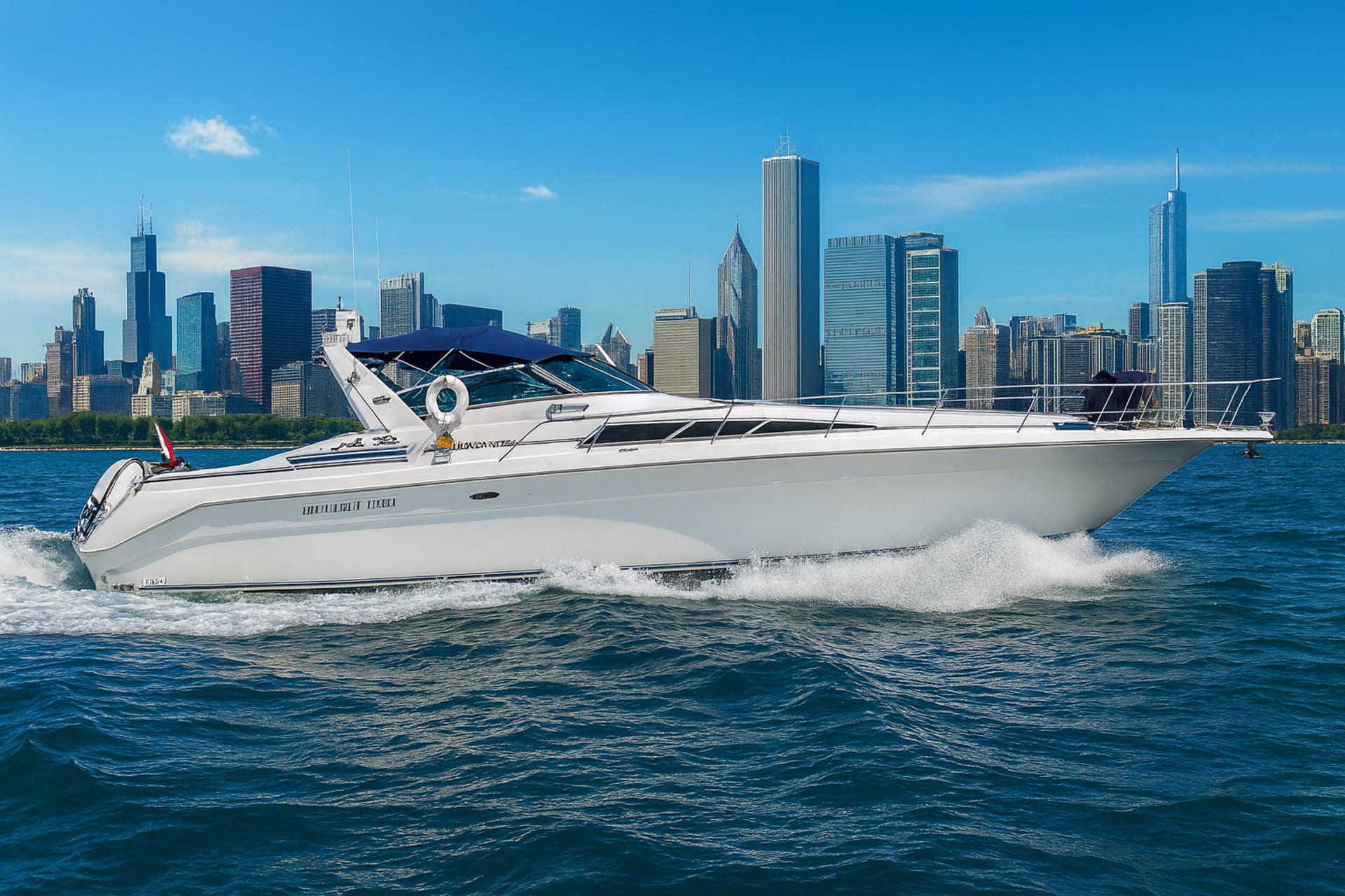 rent a 50ft Sea Ray Sundancer Yacht for a luxury boat rental in chicago
