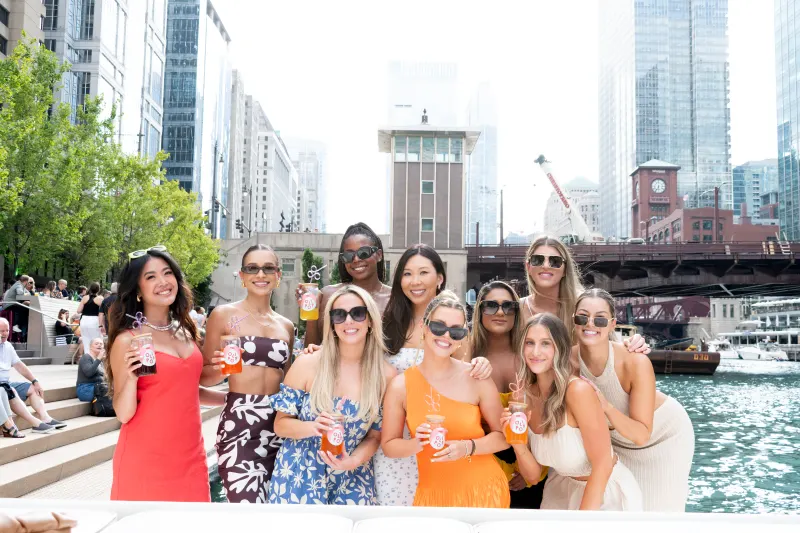 Guests enjoying a charter on Lake Michigan