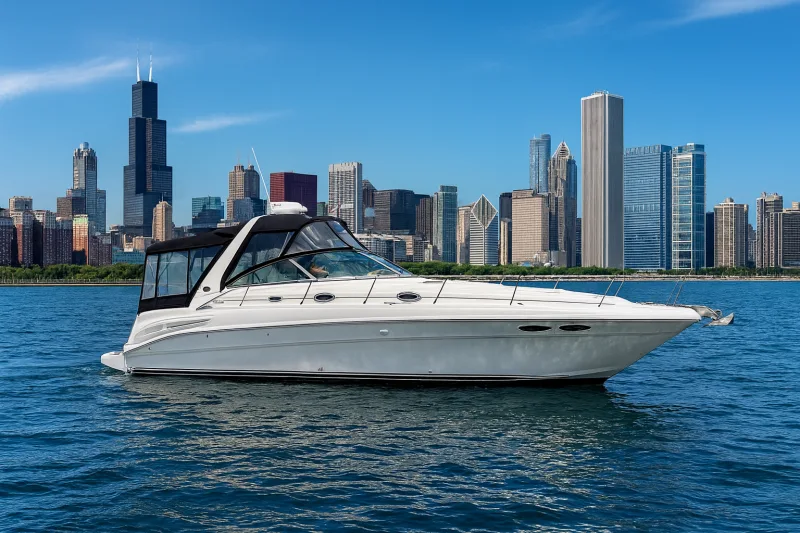 rent a 37ft Sea Ray Sundancer Yacht for a luxury boat rental in chicago