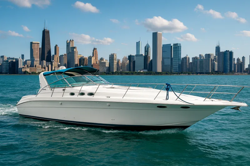 rent a 46ft Sea Ray Express Yacht for a luxury boat rental in chicago