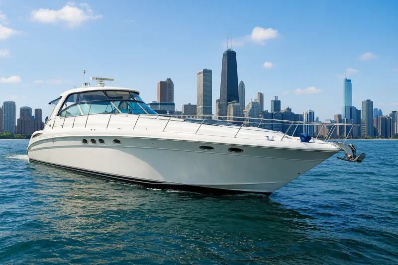 rent a 56ft Sea Ray Sundancer Yacht for a luxury boat rental in chicago