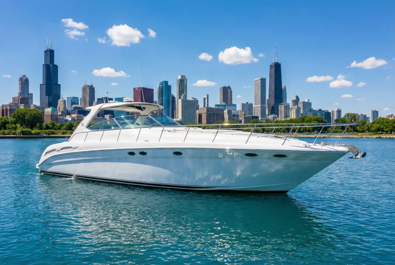 rent a 56ft Sea Ray Sundancer Yacht for a luxury boat rental in chicago