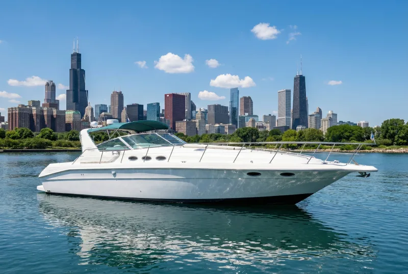 rent a 46ft Sea Ray Express Yacht for a luxury boat rental in chicago