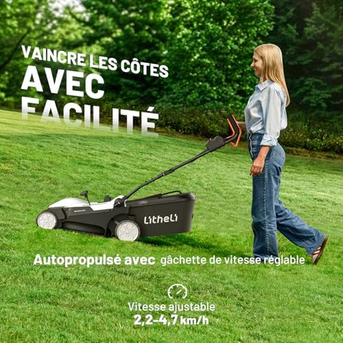Vue 3 de Litheli Tondeuse Gazon