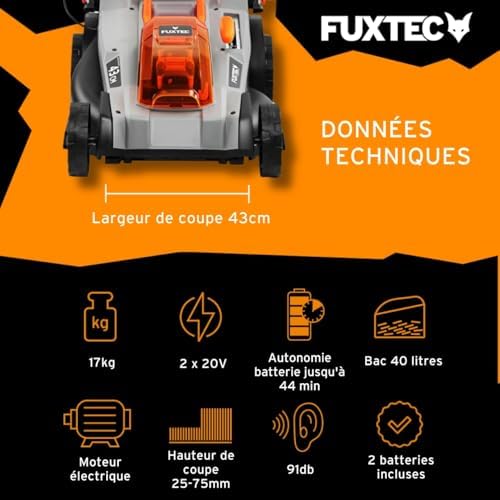 Vue 3 de Fuxtec Tondeuse Gazon