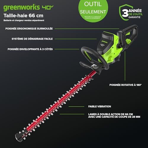 Vue 2 de Greenworks Taillehaie Sans Fil