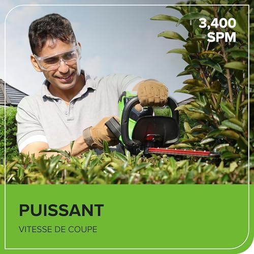Vue 4 de Greenworks Taillehaie Sans Fil