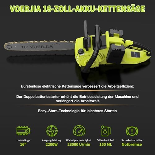 Vue 3 de Voerjia Tronconneuse Batterie