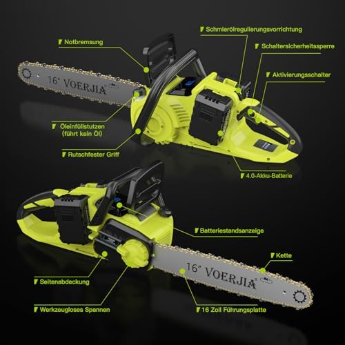 Vue 4 de Voerjia Tronconneuse Batterie