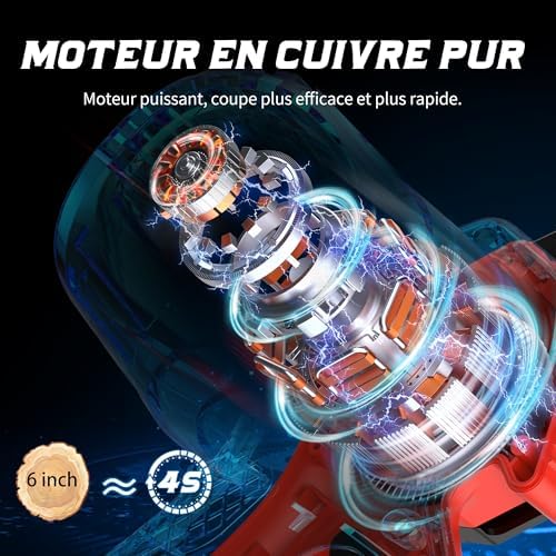 Vue 3 de Mini Tronconneuse Batterie