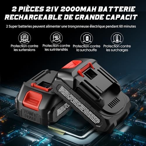 Vue 4 de Mini Tronconneuse Batterie