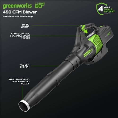 Vue 2 de Greenworks Souffleur Feuilles