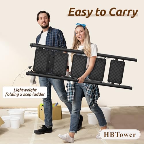 Vue 5 de Hbtower Escabeau Marches Pliable