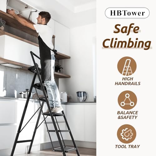 Vue 6 de Hbtower Escabeau Marches Pliable