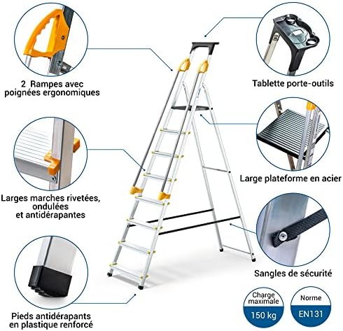 Vue 2 de Escabeau Marches Duramp Securise