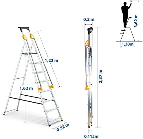 Vue 3 de Escabeau Marches Duramp Securise