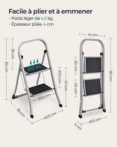 Vue 6 de Songmics Marchepied Marches Pliable