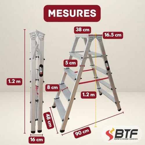 Vue 3 de Btf Escabeau Pliable Marches