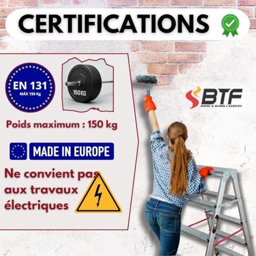 Vue 5 de Btf Escabeau Pliable Marches