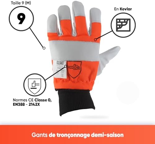 Vue 2 de Ozaki Gants Tronconneuse Gants