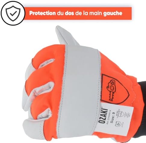 Vue 3 de Ozaki Gants Tronconneuse Gants