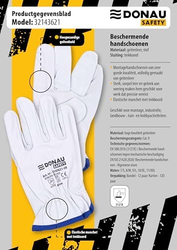 Vue 2 de Donau Safety Gants De