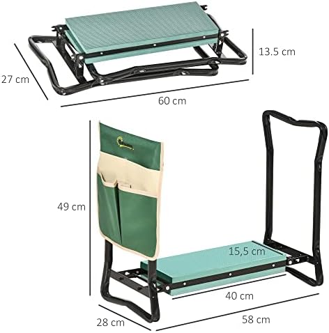 Vue 3 de Outsunny Tabouret De Jardin