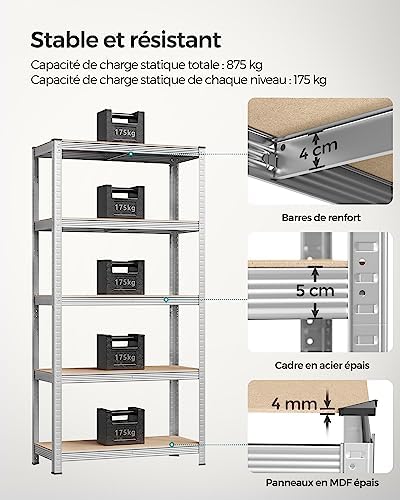 Vue 4 de Songmics Lot De Etagere