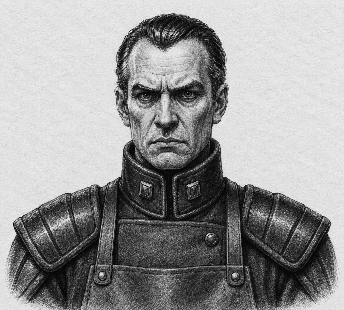 Interpretive black-and-white ink and charcoal head-and-shoulders portrait of Breath Comptroller Juno Varr, based on the article hero.