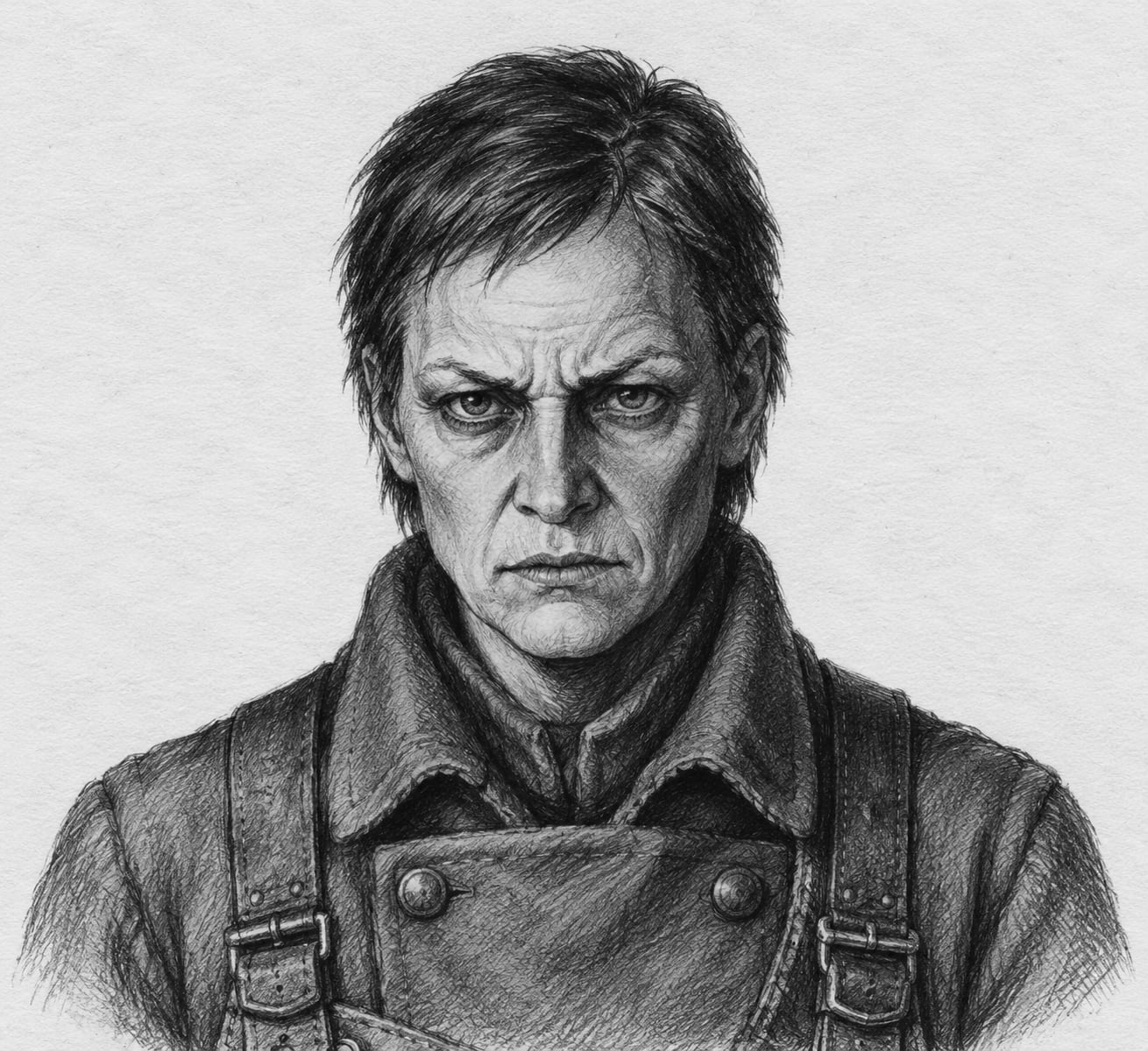 Interpretive black-and-white ink and charcoal head-and-shoulders portrait of Lisabet of Graz, based on the article hero.