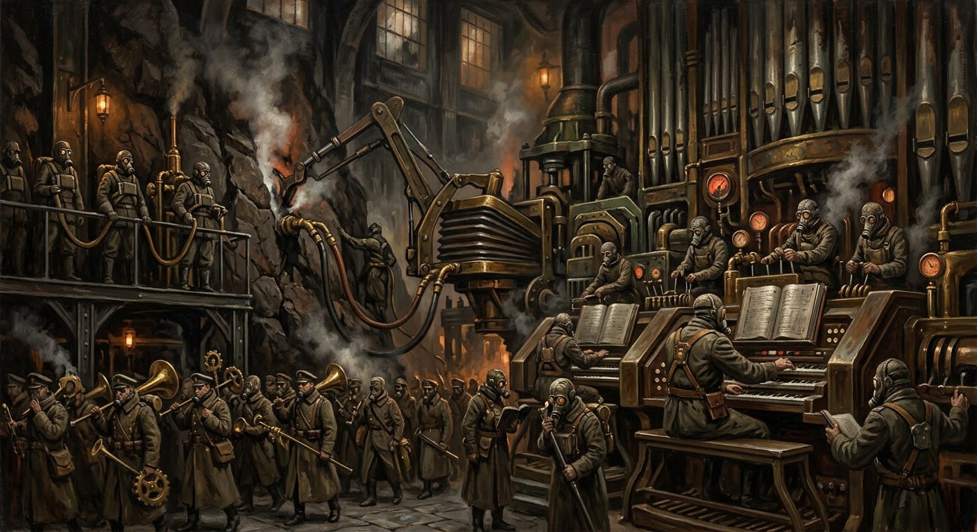 The Gasket Choir — The Gasket Choir, rendered as oil-painting.