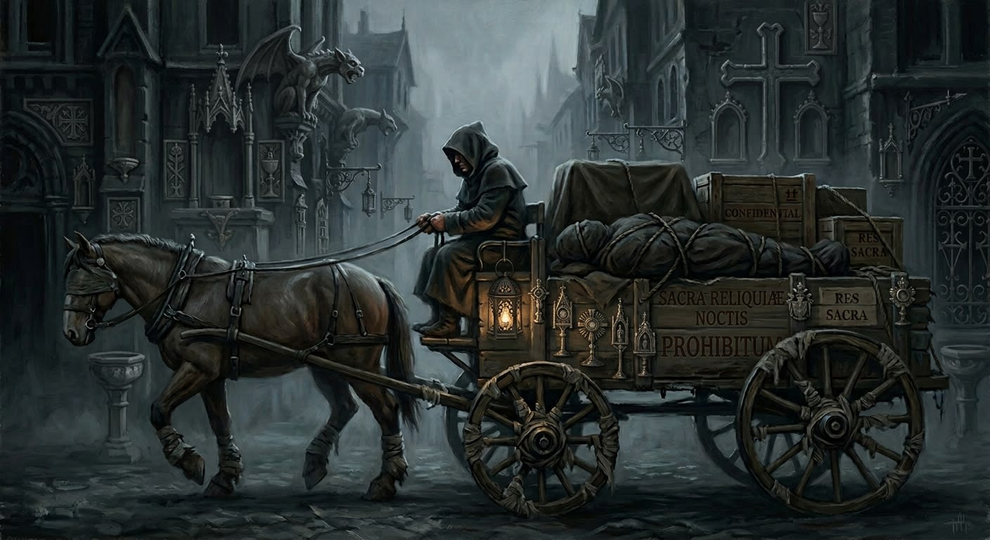 Night Wagon Driver — Night Wagon Driver, rendered as oil-painting.