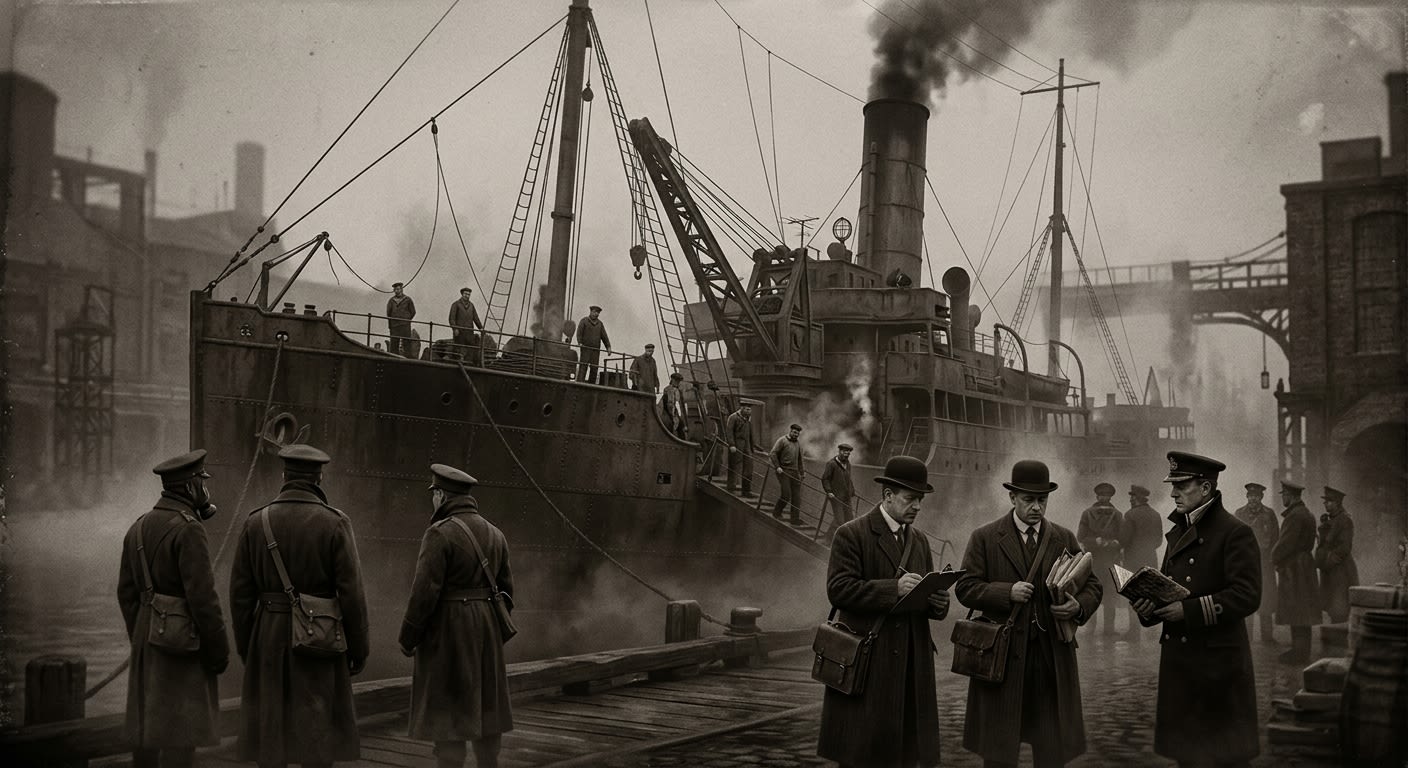 The Saint Veritas — On the Silence of Harbor Lamps, rendered as photograph.