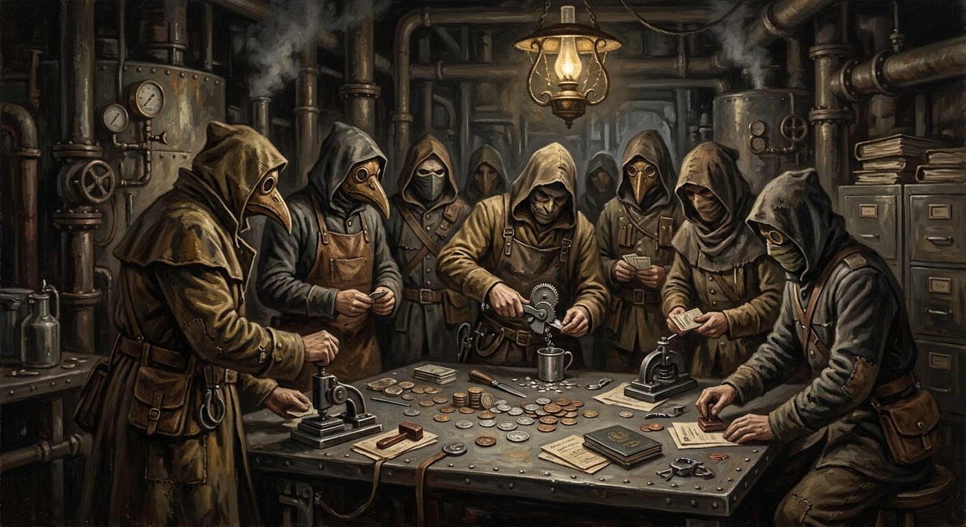 The Clipped Choir — The Clipped Choir, rendered as oil-painting.