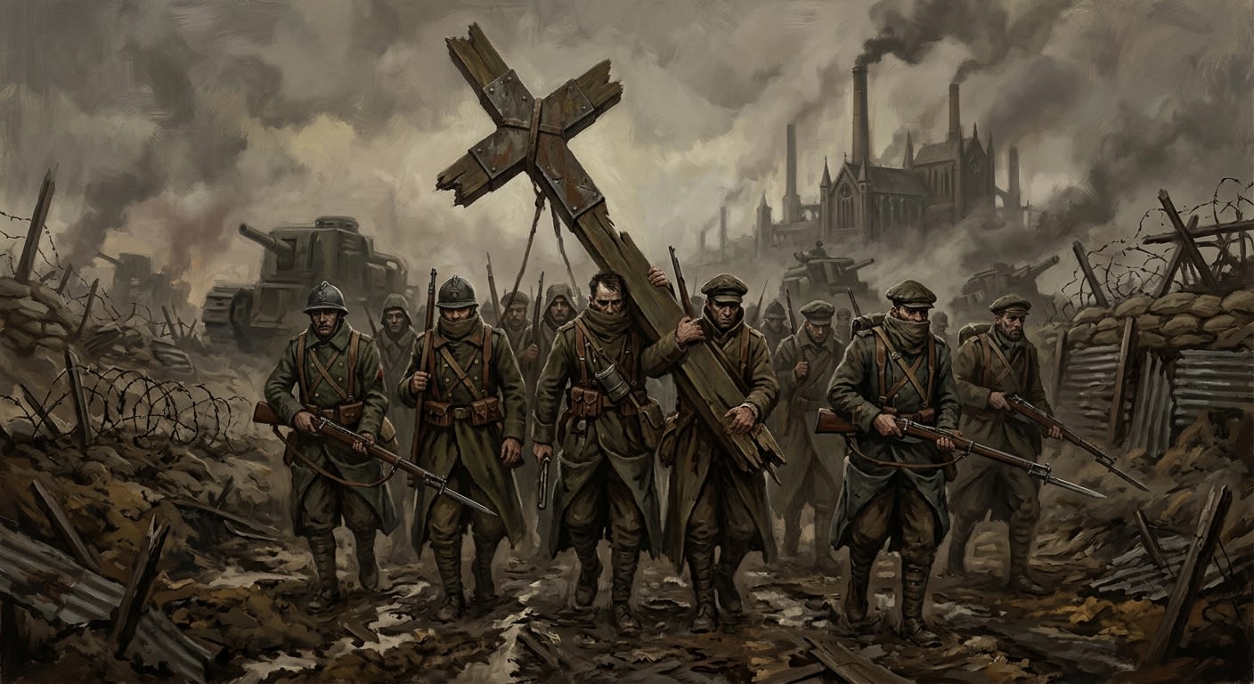 The Broken Cross — The Broken Cross, rendered as oil-painting.