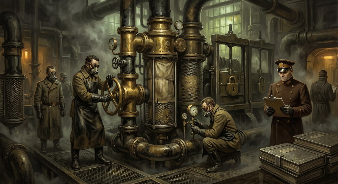 The Distillers' Compact — The Distillers' Compact, rendered as oil-painting.