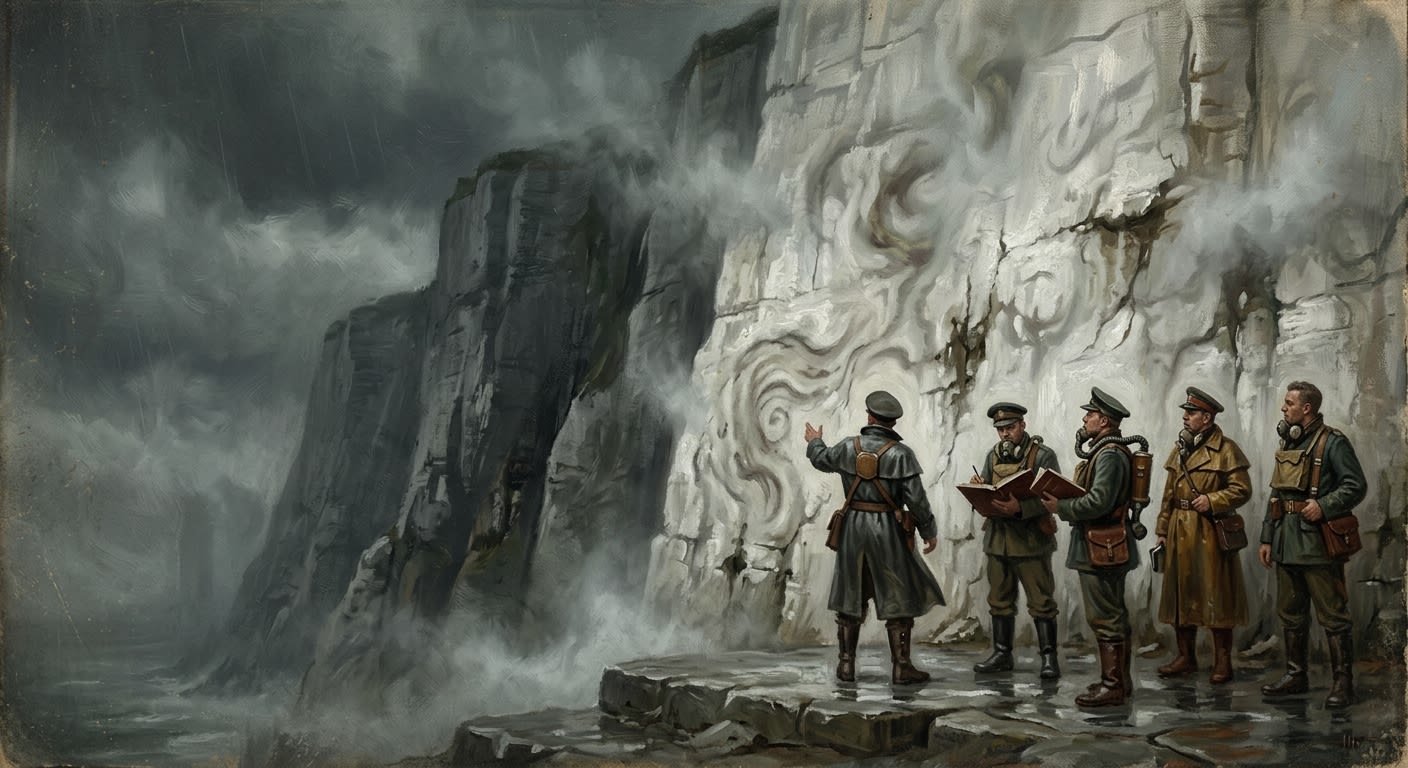 The Script Wall — The Script Wall, rendered as oil-painting.