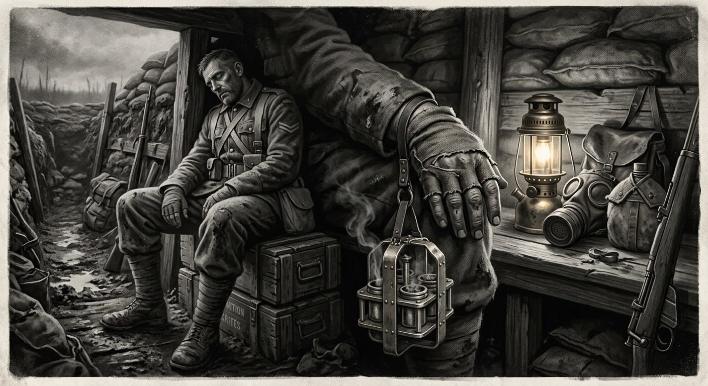 Sergeant Kael — On the Censer Rack and the Hand That Released It, rendered as photograph.