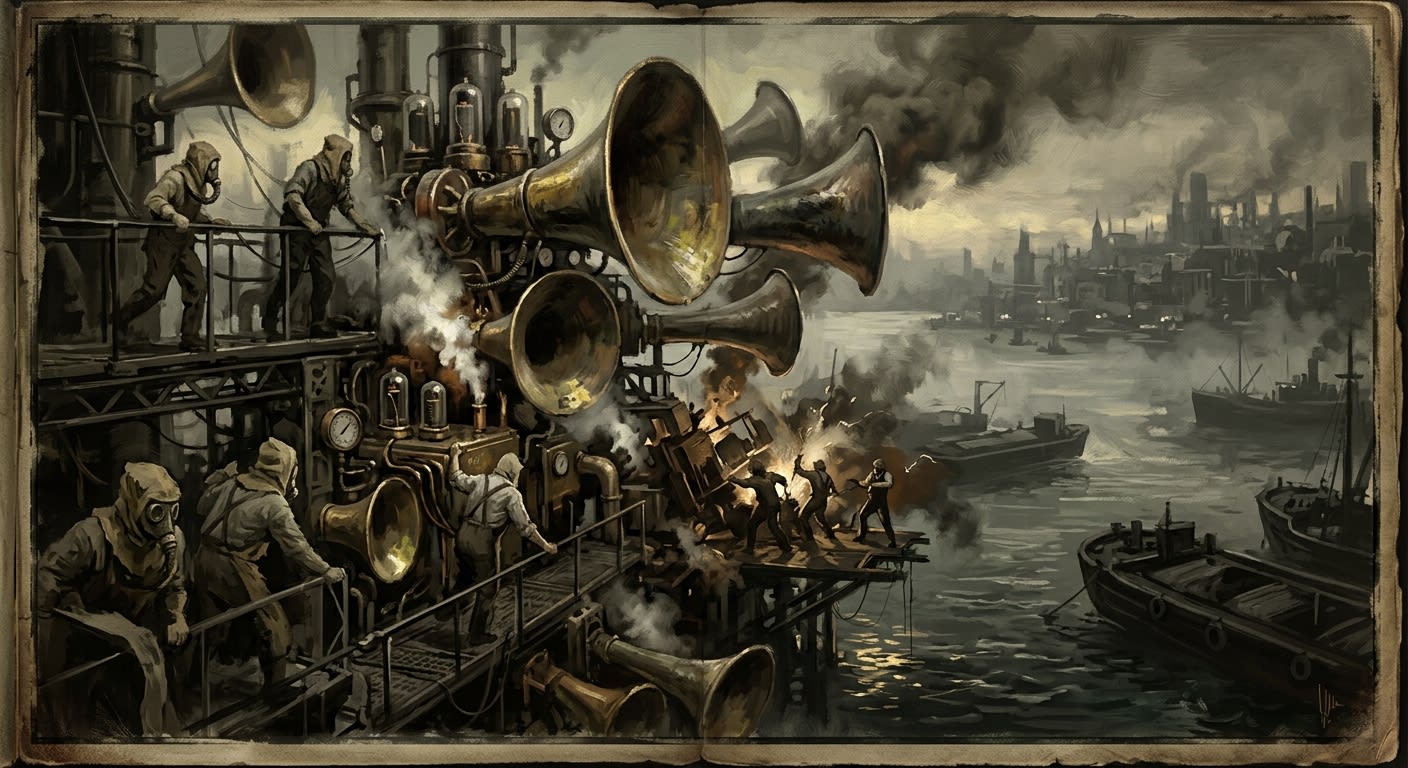 The Broadcast — The Broadcast, rendered as oil-painting.